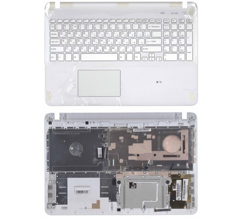 Клавиатура для ноутбука Sony FIT 15 SVF15 белая топ-панель, без подсветки