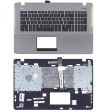 Клавиатура для ноутбука Asus X751 топ-панель черно-серебристый