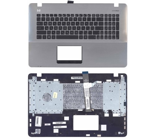 Клавиатура для ноутбука Asus X751 топ-панель черно-серебристый