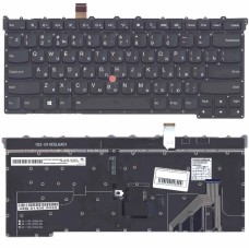 Клавиатура для ноутбука Lenovo ThinkPad X1 carbon Gen 3 2015 черная c подсветкой
