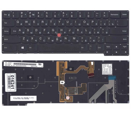 Клавиатура для ноутбука Lenovo ThinkPad X1 carbon Gen 2 2014 черная с подсветкой