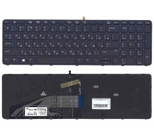 Клавиатура для ноутбука HP ProBook 450 G3 455 G3 470 G3 черная с подсветкой