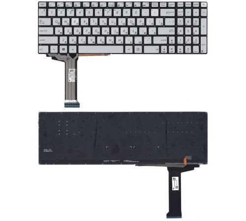 Клавиатура для ноутбука ASUS N551 N751 N552 серебристая