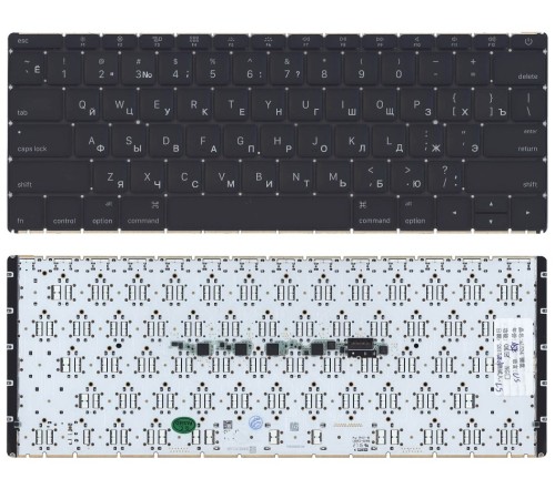 Клавиатура для ноутбука Apple MacBook 12" A1534 Early 2015 Small Enter черная
