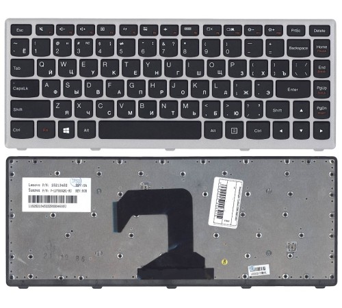Клавиатура для ноутбука Lenovo S300 S400 S405 черная c серой рамкой