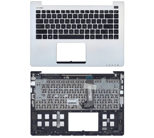 Клавиатура для ноутбука ASUS VivoBook S400CA S451 S401 черная топ-панель серебристая