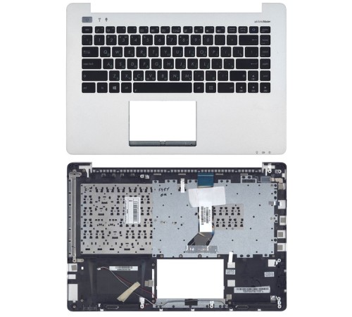 Клавиатура для ноутбука ASUS VivoBook S451LB черная топ-панель серебристая