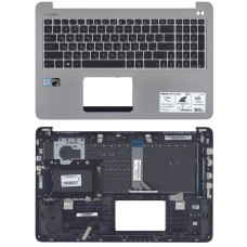 Клавиатура для ноутбука ASUS K501L, K501LB, K501LX, K501U, K501UX, K501UW, черная топ-панель серая