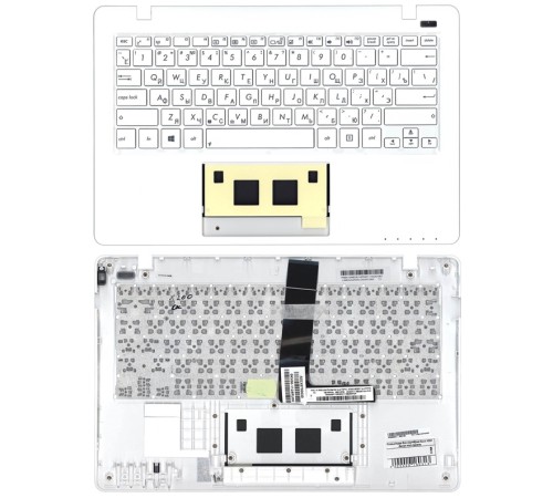 Клавиатура для ноутбука Asus X200 белая топ-панель