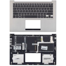 Клавиатура для ноутбука ASUS UX32 UX32A UX32V UX32VD BX32 UX32E черная топ-панель серебристая