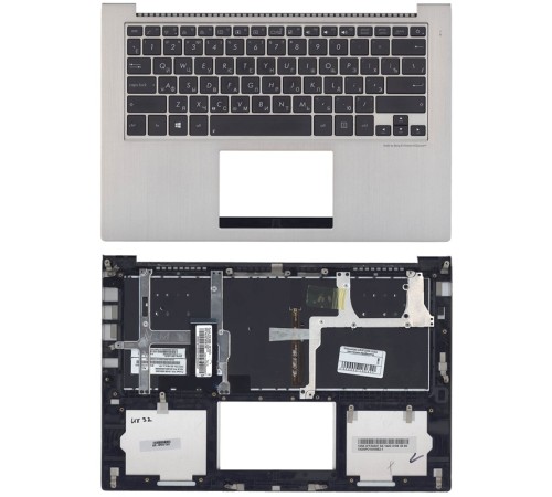 Клавиатура для ноутбука ASUS UX32 UX32A UX32V UX32VD BX32 UX32E черная топ-панель серебристая