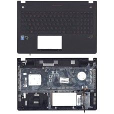 Клавиатура для ноутбука Asus N56 черная топ-панель с подсветкой