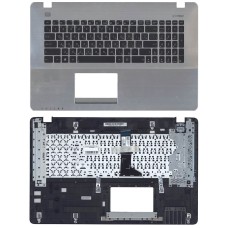 Клавиатура для ноутбука ASUS X750LN черная топ-панель серебристая