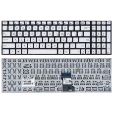 Клавиатура для ноутбука Asus N541, Q501 серебристая с подсветкой