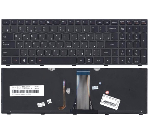 Клавиатура для ноутбука LENOVO IdeaPad G50-70 Z50-70 черная с подсветкой