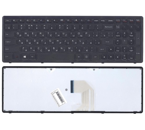 Клавиатура для ноутбука Lenovo IdeaPad Z500 черная c черной рамкой