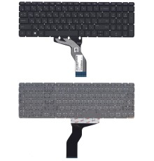 Клавиатура для ноутбука HP Pavilion 15-AB, 15-BS, 15-RA, 17-AB, 17-BS, 17-G, 250 G6, 255 G6, 256 G6, 258 G6 черная с белой подсветкой, без рамки [10248]