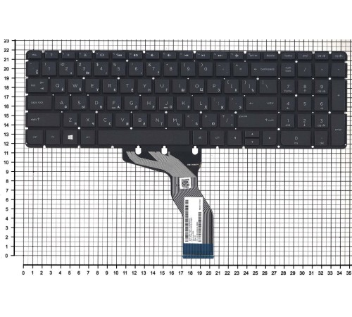 Клавиатура для ноутбука HP Pavilion 15-AB, 15-BS, 15-RA, 17-AB, 17-BS, 17-G, 250 G6, 255 G6, 256 G6, 258 G6 черная с белой подсветкой, без рамки