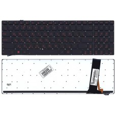Клавиатура для ноутбука Asus N56 N56V черная с красной подсветкой