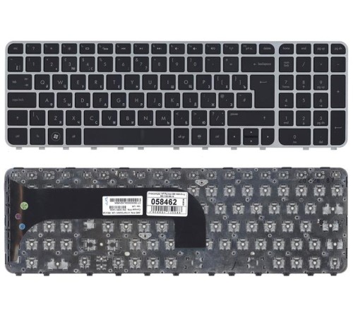 Клавиатура для ноутбука HP Pavilion M6-1000 Envy M6-1100 M6-1200 черная с серой рамкой