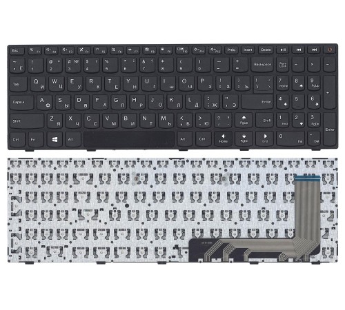 Клавиатура для ноутбука Lenovo IdeaPad 110-15ISK, 110-17ACL, 110-17IKB, 110-17ISK (RU) черная, с рамкой