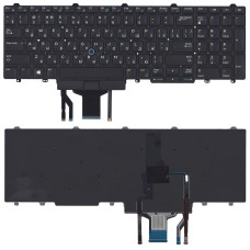 Клавиатура для ноутбука Dell Latitude E5550 черная без рамки с подсветкой (гор. Enter)