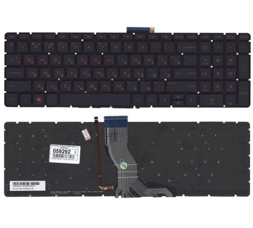 Клавиатура для ноутбука HP Omen 17-W000 черная с красной подсветкой