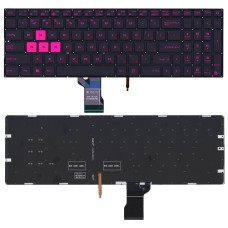 Клавиатура для ноутбука Asus ROG GL502VM черная без рамки с фиолетовой подсветкой