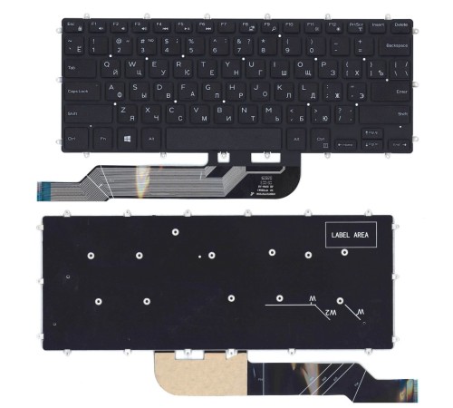 Клавиатура для ноутбука Dell Inspiron 13-5368 черная без рамки