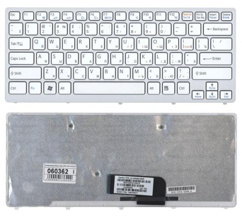 Клавиатура для ноутбука Sony Vaio VPC-CW VPCCW белая c рамкой