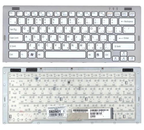 Клавиатура для ноутбука Sony Vaio VGN-SR белая c рамкой