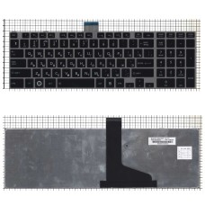 Клавиатура для ноутбука Toshiba Satellite L850 черная c серебристой рамкой