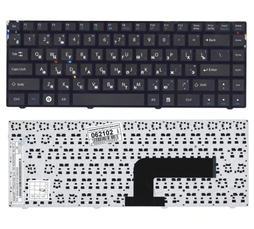 Клавиатура для ноутбука DNS Pegatron B14Y, Clevo W740 черная с рамкой