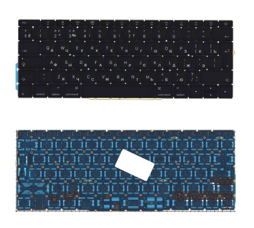 Клавиатура для ноутбука MacBook Pro 13 Retina A1708 черная большой Enter