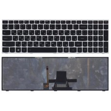 Клавиатура для ноутбука Lenovo IdeaPad G50-70 G50-30 черная с серой рамкой c подсветкой