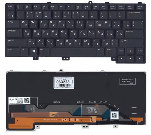 Клавиатура для ноутбука Dell Alienware 13 R1 R2 черная с подсветкой