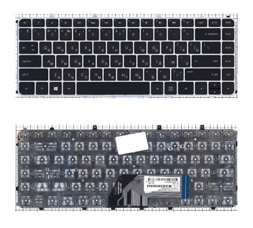 Клавиатура для ноутбука HP Envy 4-1000 черная с серебристой рамкой
