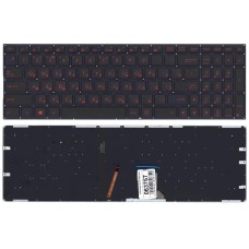 Клавиатура для ноутбука Asus FX502 черная с красной подсветкой