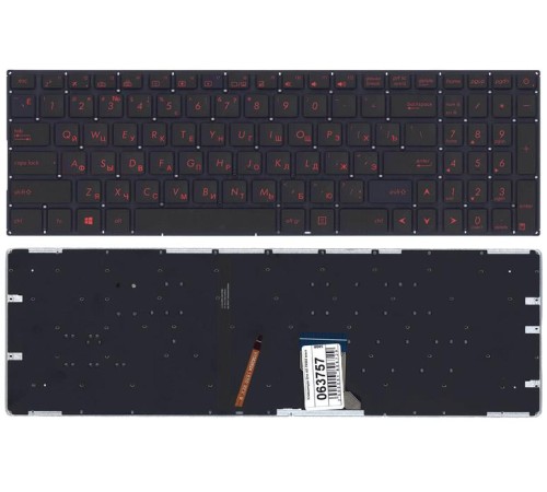 Клавиатура для ноутбука Asus FX502 черная с красной подсветкой