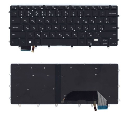 Клавиатура для ноутбука Dell XPS 15 9550 черная с подсветкой