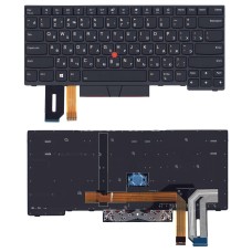 Клавиатура для ноутбука Lenovo ThinkPad E480 E485 черная с подсветкой