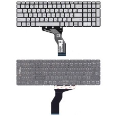 Клавиатура для ноутбука HP 15-bs, 15-bw, 250 G6 серебристая с подсветкой [11758]