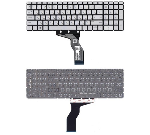 Клавиатура для ноутбука HP 15-bs, 15-bw, 250 G6 серебристая с подсветкой