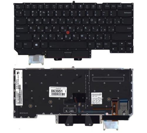 Клавиатура для ноутбука Lenovo ThinkPad X1 carbon Gen 6 2018 черная с подсветкой