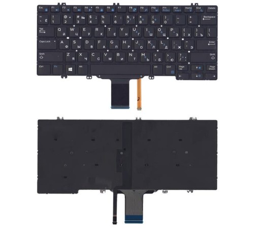 Клавиатура для ноутбука Dell Latitude E5280 черная с подсветкой