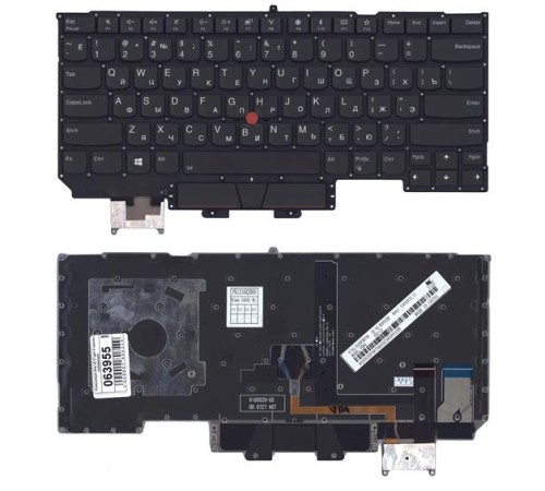Клавиатура для ноутбука Lenovo ThinkPad X1 carbon Gen 5 2017 черная с подсветкой