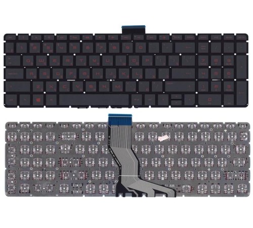 Клавиатура для ноутбука HP Pavilion 15-ab 15-ab000 15-cb 15z-ab100 черная с красной подсветкой