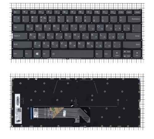 Клавиатура для ноутбука Lenovo Yoga 530-14IKB, Yoga 730-13IKB, 530-14AR черная с подсветкой