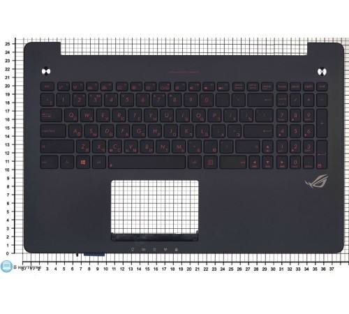 Клавиатура для ноутбука Asus G550JK чёрная топ-панель