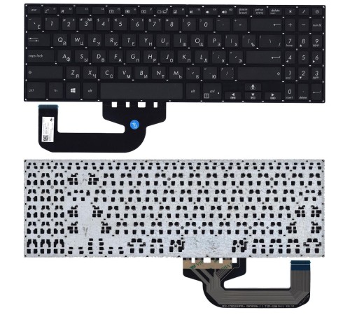 Клавиатура для ноутбука Asus X507, X507M, X507U, F507, R523 черная без рамки (RU), плоский Enter